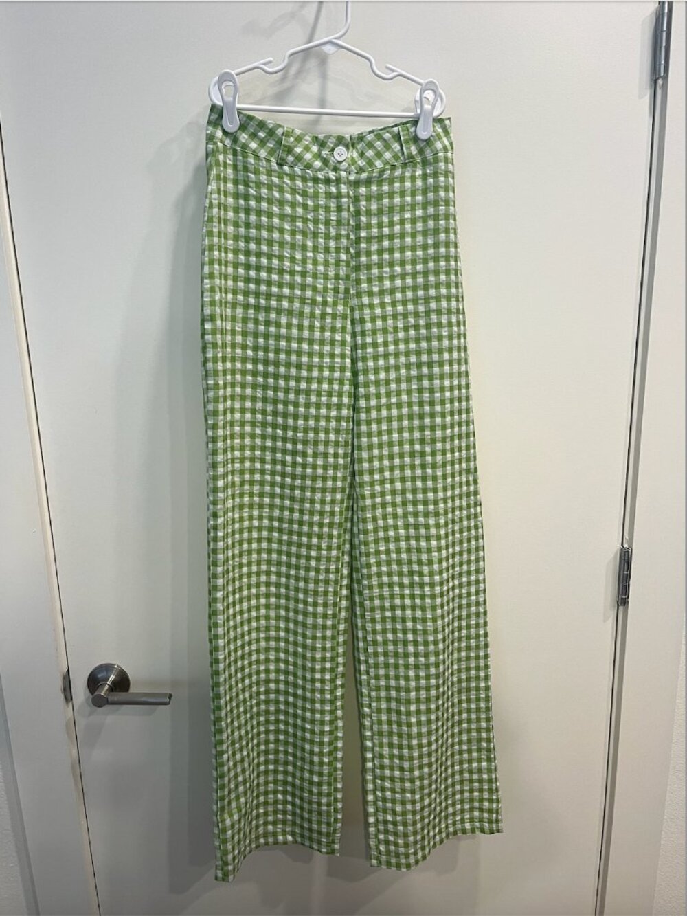 Green Gingham Pants